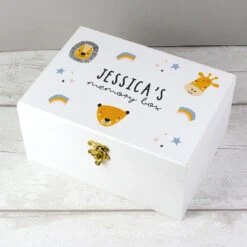 Personalised ‘Zoo’ White Wooden Keepsake Box