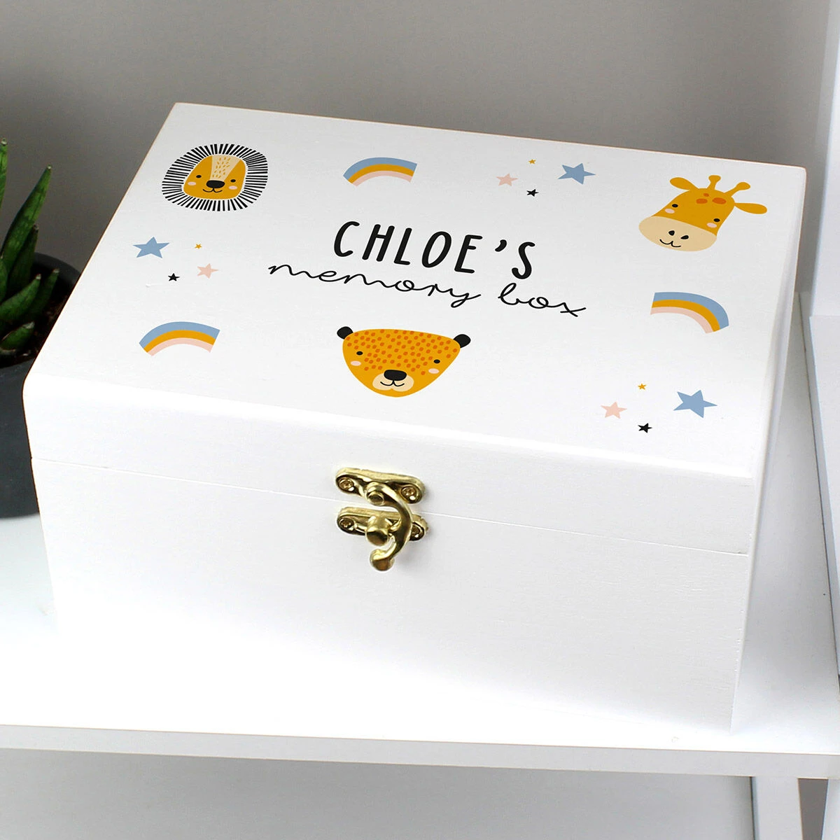 Personalised ‘Zoo’ White Wooden Keepsake Box 6 Personalised ‘Zoo’ White Wooden Keepsake Box - Image 4
