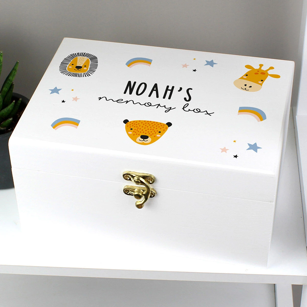 Personalised ‘Zoo’ White Wooden Keepsake Box 4 Personalised ‘Zoo’ White Wooden Keepsake Box - Image 2
