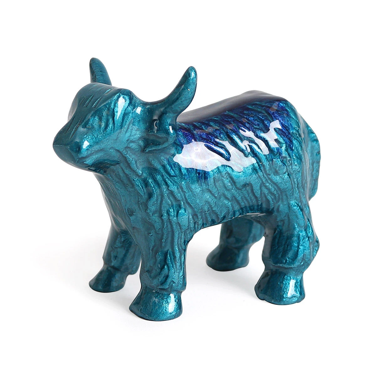 Tilnar Art Aluminark Brushed Aqua Large Highland Cow 3 Tilnar Art Aluminark Brushed Aqua Large Highland Cow