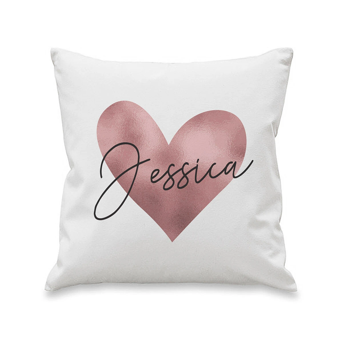 Personalised Rose Gold Heart Name Only Cushion 4 Personalised Rose Gold Heart Name Only Cushion - Image 2
