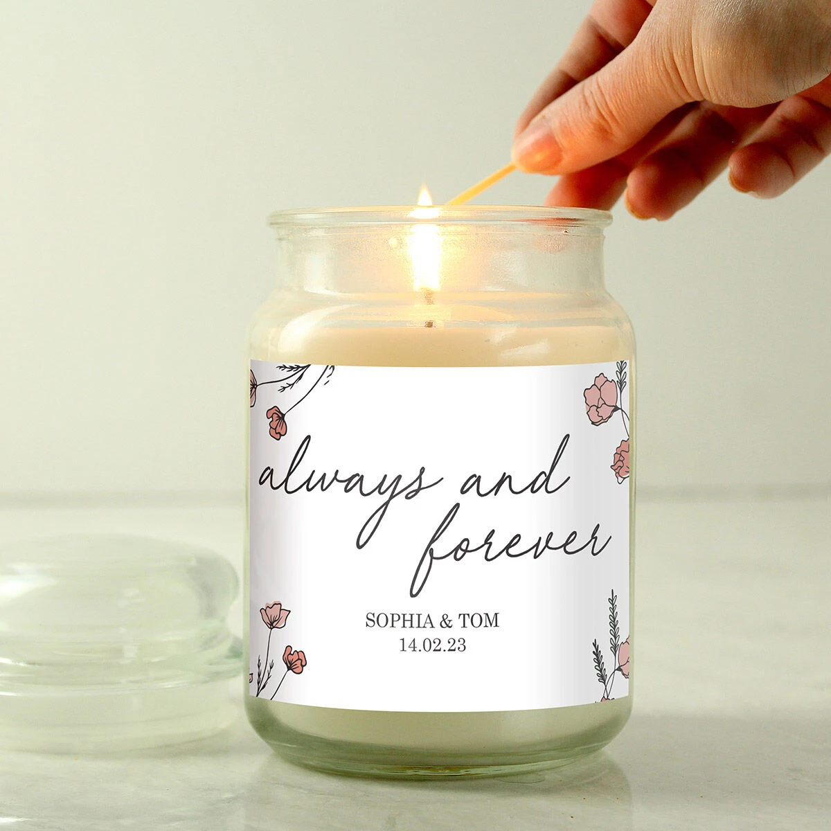 Personalised ‘Always & Forever’ Large Scented Jar Candle 4 Personalised ‘Always & Forever’ Large Scented Jar Candle - Image 2