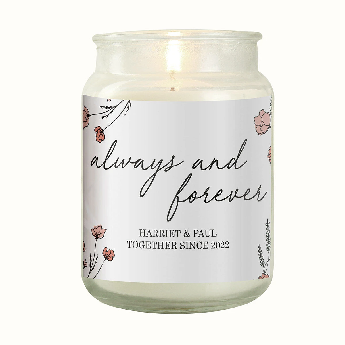 Personalised ‘Always & Forever’ Large Scented Jar Candle 5 Personalised ‘Always & Forever’ Large Scented Jar Candle - Image 3
