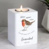 Personalised Robins Appear White Wooden Tealight Holder 2 Personalised Robins Appear White Wooden Tealight Holder -Yanke Home Shop 4005074 pmc personalised robins appear white wooden tealight holder 1