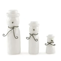 East Of India Christmas Set Of 3 Porcelain Snowmen -Yanke Home Shop 5819 east of india xmas set of three porcelain snowmen 1