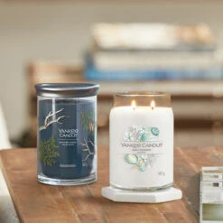 Yankee Candle Baby Powder Signature Large Jar Candle -Yanke Home Shop bayside cedar baby powder signature collection lifestyle 1