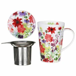 Dunoon Cottage Border Red Shetland Tea Infuser Set -Yanke Home Shop dunoon sh cotb re cottage border red shetland tea infuser set 06