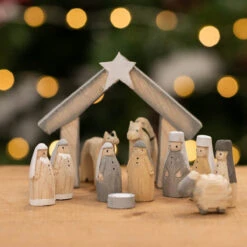East Of India Natural Little Boxed Nativity Set
