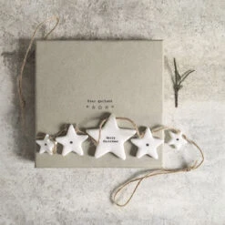 East Of India Porcelain 'Merry Christmas' Stars Garland 7 East Of India Porcelain 'Merry Christmas' Stars Garland -Yanke Home Shop east of india 6481 porcelain garland stars 2