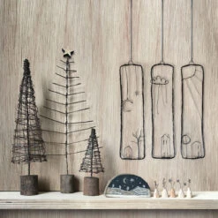 East Of India Rusty Wire Cone Christmas Tree -Yanke Home Shop east of india 7270 rusty wire house pic moon 3 2