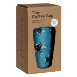 Eco Chic Blue Bees Stainless Steel Travel Coffee Cup -Yanke Home Shop eco chic n01 blue bees stainless steel travel coffee cup 04m