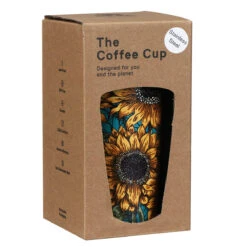 Eco Chic Sunflowers Stainless Steel Travel Coffee Cup -Yanke Home Shop eco chic n015 sunflowers stainless steel travel coffee cup 04