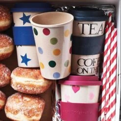 Emma Bridgewater Pink Hearts Rice Husk Travel Cup -Yanke Home Shop elite emma bridgewater sky6100 rice husk travel cups lifestyle 3