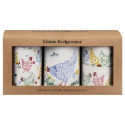 Emma Bridgewater Spring Chicken Set Of Three Round Caddies