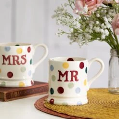Emma Bridgewater Polka Dot Mr & Mrs Set Of 2 Half Pint Boxed Mugs -Yanke Home Shop emma bridgewater 1pmm010013 polka dot mr and mrs set of 2 half pint mugs lifestyles 2