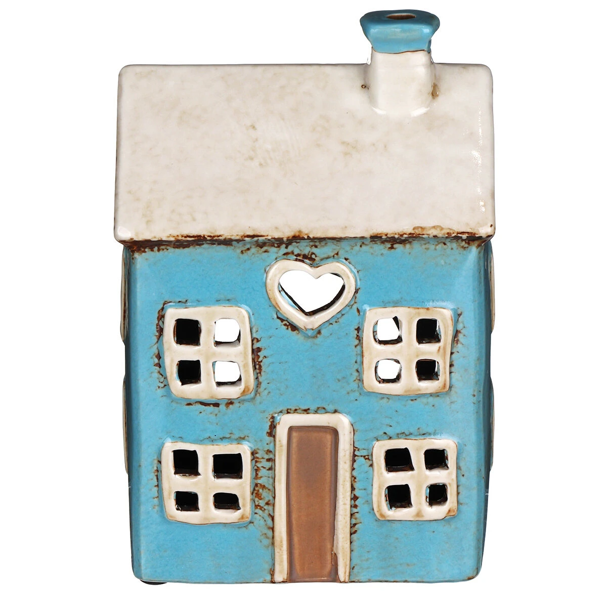 Shudehill Village Pottery Heart House Bright Blue Tealight Holder 4 Shudehill Village Pottery Heart House Bright Blue Tealight Holder - Image 2