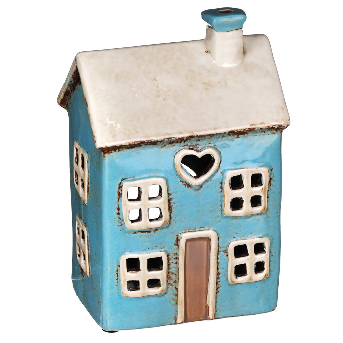 Shudehill Village Pottery Heart House Bright Blue Tealight Holder 5 Shudehill Village Pottery Heart House Bright Blue Tealight Holder - Image 3