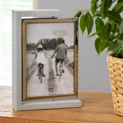 Shudehill Grey Wood Look 5x7 Rotating Portrait Photo Frame