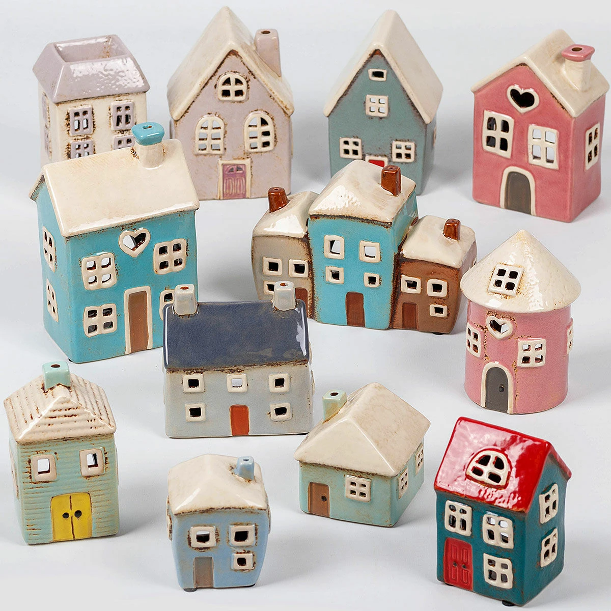 Shudehill Village Pottery Heart House Bright Blue Tealight Holder 7 Shudehill Village Pottery Heart House Bright Blue Tealight Holder - Image 5