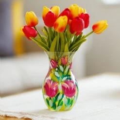 Lynsey Johnstone Hand Painted Pink Tulips Posy Vase -Yanke Home Shop lesser pavey lp49756 lynsey johnstone pink tulips posy vase lifestyle
