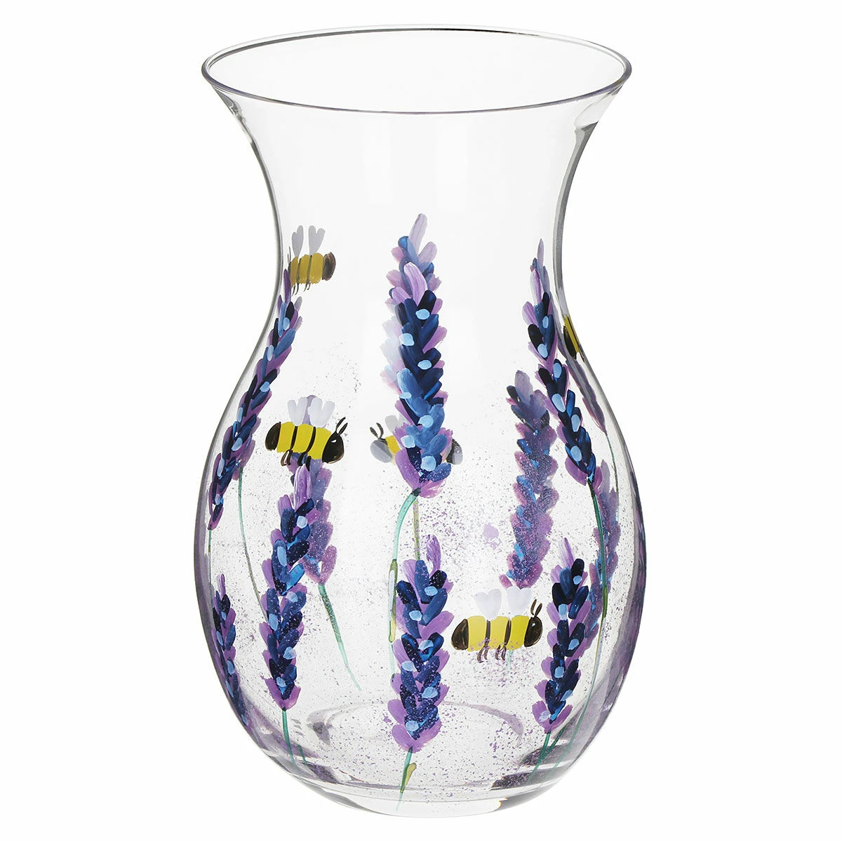 Lynsey Johnstone Hand Painted Bees & Lavender Posy Vase 4 Lynsey Johnstone Hand Painted Bees & Lavender Posy Vase - Image 2