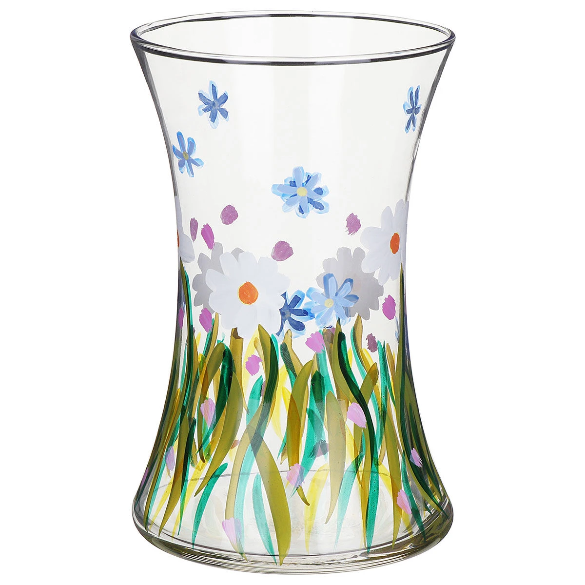 Lynsey Johnstone Hand Painted Dainty Daisies Hourglass Vase 4 Lynsey Johnstone Hand Painted Dainty Daisies Hourglass Vase - Image 2