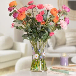 Lynsey Johnstone Hand Painted Dainty Daisies Hourglass Vase 7 Lynsey Johnstone Hand Painted Dainty Daisies Hourglass Vase -Yanke Home Shop lesser and pavey lp48331 daisy lynsey johnstone vase lifestyle 3