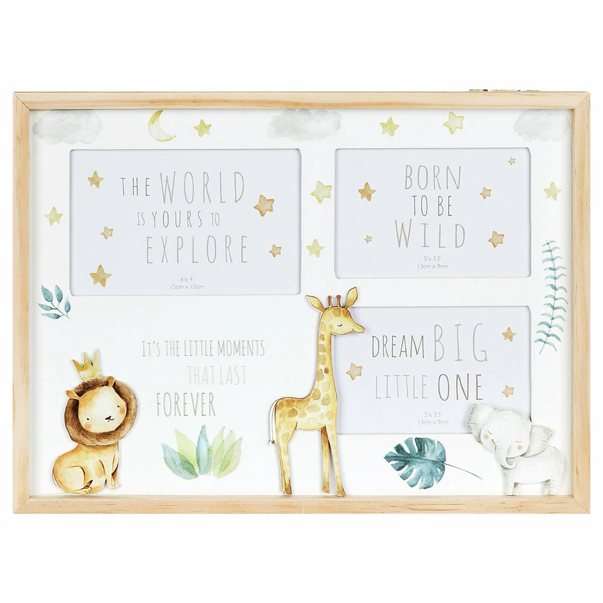 Little Moments Safari Triple Collage Wooden Photo Frame 3 Little Moments Safari Triple Collage Wooden Photo Frame