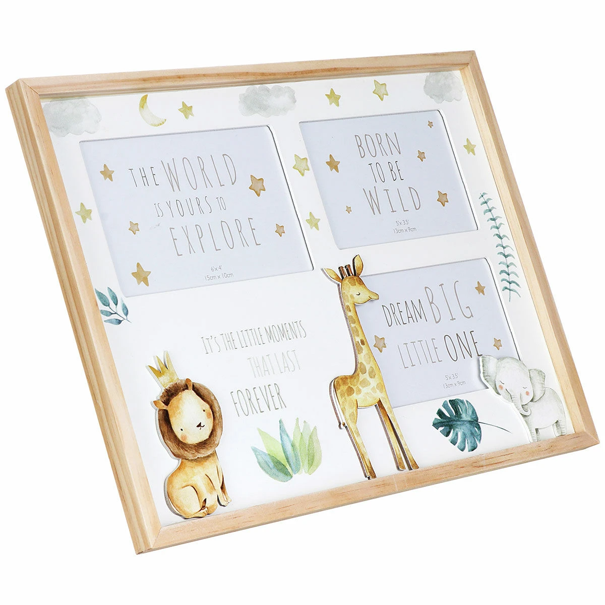 Little Moments Safari Triple Collage Wooden Photo Frame 4 Little Moments Safari Triple Collage Wooden Photo Frame - Image 2