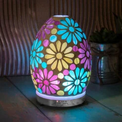 Desire Blue Flower Mosaic Egg Colour Changing Aroma Humidifier
