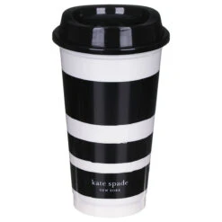 Kate Spade New York Black & White Stripe/Dot Set Of Four Travel Cups -Yanke Home Shop lifeguard press 217049 kate spade travel cup set 5