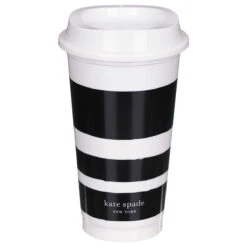 Kate Spade New York Black & White Stripe/Dot Set Of Four Travel Cups -Yanke Home Shop lifeguard press 217049 kate spade travel cup set 7