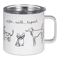 Kate Spade New York Dog Party Stainless Steel Travel Coffee Mug With Handle -Yanke Home Shop lifeguard press 222643 kate spade dog party stainless steel travel coffee mug 3