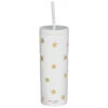 Kate Spade New York Gold Dot With Script Acrylic Tumbler With Straw -Yanke Home Shop lifeguard press 224338 kate spade gold dot tumbler with straw 01 v2