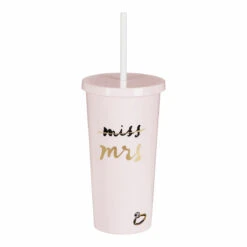 Kate Spade New York Blush Miss To Mrs Bridal Acrylic Tumbler With Straw
