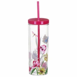 Kate Spade New York Dragonflies And Tulips Acrylic Tumbler With Straw -Yanke Home Shop lifeguard press 230933 kate spade dragonflies and tulips acrylic tumbler 3 2