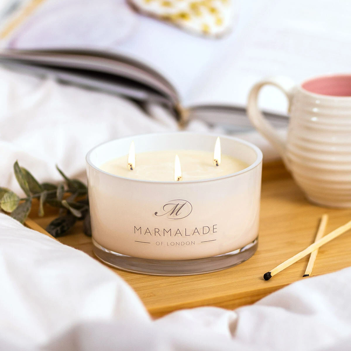 Marmalade Of London Pink Pepper & Plum 400g 3 Wick Glass Soy Candle 4 Marmalade Of London Pink Pepper & Plum 400g 3 Wick Glass Soy Candle - Image 2