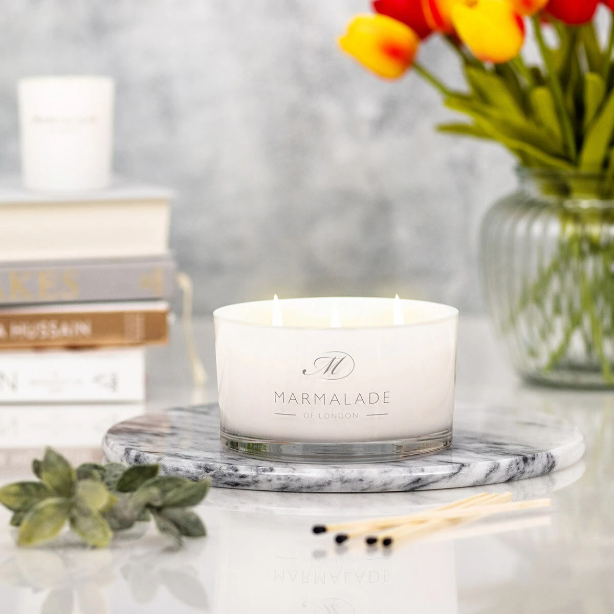 Marmalade Of London Pacific Orchid & Sea Salt 400g 3 Wick Glass Soy Candle 7 Marmalade Of London Pacific Orchid & Sea Salt 400g 3 Wick Glass Soy Candle - Image 5