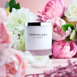 Marmalade Of London Peony Blossom 230g Luxury Glass Soy Candle -Yanke Home Shop marmalade of london 14051 peony blossom 230g luxury glass candle lifestyle 1