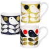 Orla Kiely Set Of 3 Early Bird Large Mugs -Yanke Home Shop mclaggen smith bundle qok106 110 116 orla kiely early bird three large mugs