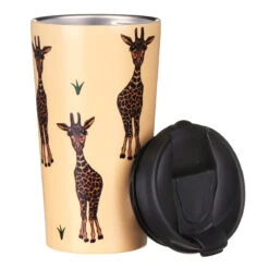 Eco Chic Beige Giraffe Stainless Steel Travel Coffee Cup -Yanke Home Shop n26 eco chic beige giraffe stainless steel travel coffee cup 03