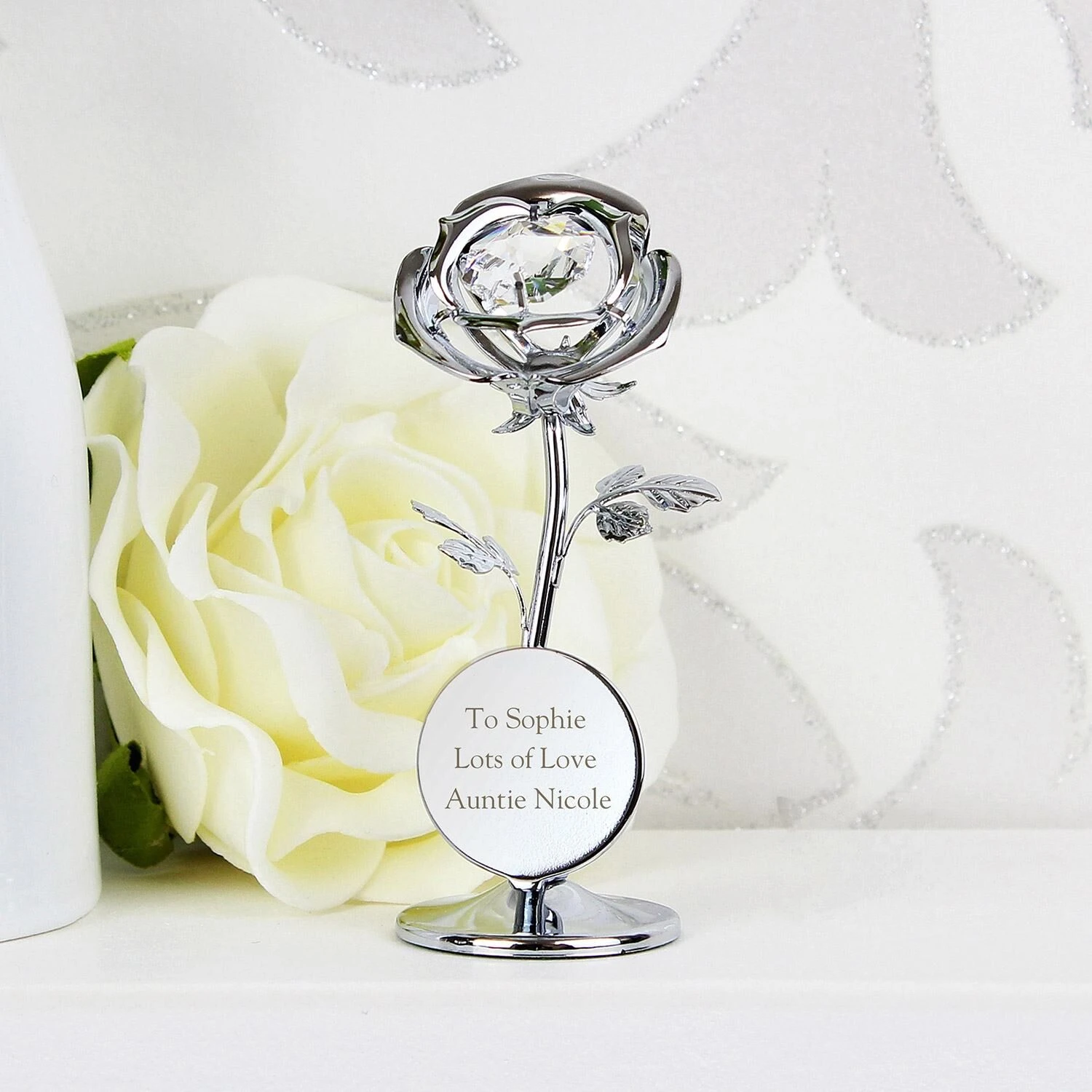 Personalised Crystocraft Rose Ornament 9 Personalised Crystocraft Rose Ornament - Image 7