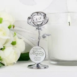 Personalised ‘Forever In Our Hearts’ Crystocraft Rose Ornament -Yanke Home Shop p0104k43 pmc personalised forever in our hearts crystocraft rose ornament 2