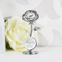 Personalised ‘Forever In Our Hearts’ Crystocraft Rose Ornament -Yanke Home Shop p0104k43 pmc personalised forever in our hearts crystocraft rose ornament 4