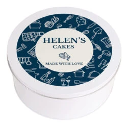 Personalised Navy Kitchen Design Cake Tin -Yanke Home Shop p0104m69 personalised navy kitchen design cake tin 5