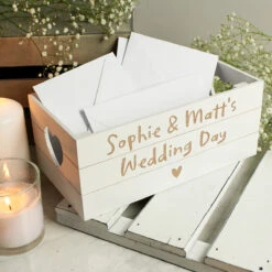 Personalised Free Text Heart White Wooden Crate -Yanke Home Shop p0111d48 personalised free text heart white wooden crate 3