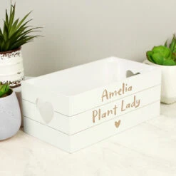 Personalised Free Text Heart White Wooden Crate -Yanke Home Shop p0111d48 personalised free text heart white wooden crate 4