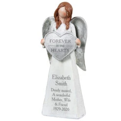 Personalised ‘Forever In Our Hearts’ Memorial Angel Ornament -Yanke Home Shop p011395 1