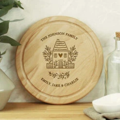 Personalised HOME Round Chopping Board -Yanke Home Shop p011508 pmc personalised home round chopping board 1