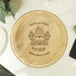 Personalised HOME Round Chopping Board -Yanke Home Shop p011508 pmc personalised home round chopping board 3